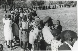 A open-air meeting in Morija