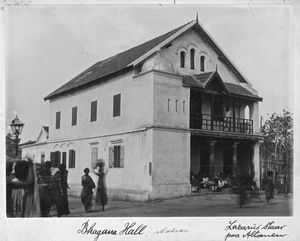 South India, Madras. The Bhajana Hall. A building, constructed 1895 to performance of "Song Ser