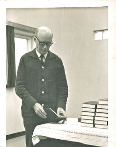 Missionary Marius Borch-Jensen, leading Bible distribution at the American Mission Hospital. Fe