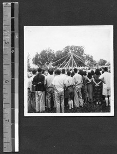 Maypole on Founders' Day, Fukien Christian University, Fuzhou, Fujian, China, 1948