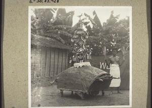 Losango tortoise shown to the people at funerals