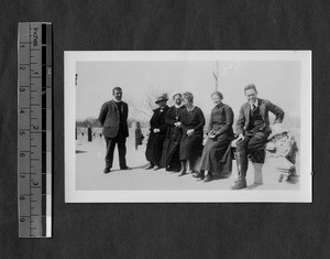 Famine relief workers, Tingzhou, China, 1921