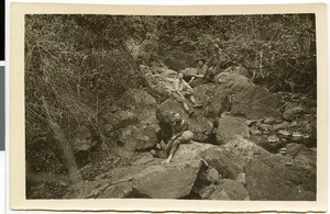 People in a dessicated river valley, Ethiopia, 1933