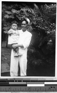 Father and daughter, Omori, Tokyo, Japan, ca. 1936