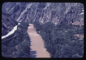 mountains, river