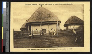 Group in front of a chapel, Cameroon, ca.1920-1940