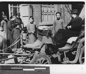 Fr. Quirk visiting one of his outstations at Fushun, China, 1938