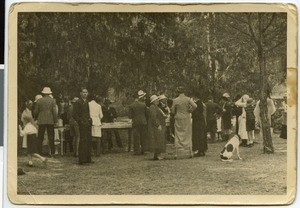 Coffee break at the mission festival, Addis Abeba, Ethiopia, 1938