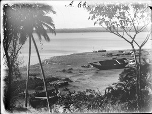 Boats on the beach, Tanzania, ca.1893-1920