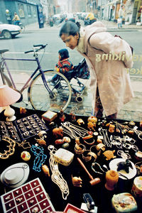 Exhibition window at "The Church U-Sale", Nørrebrogade in Copenhagen - with sale of gift items