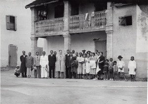 Elie Vernier with some of his parishioner in the Moramanga's district, in Madagascar