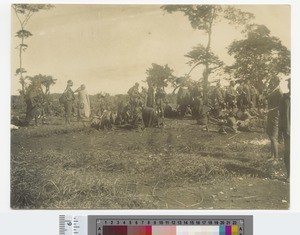 Mission workers having lunch, Kikuyu, Kenya, ca.1904