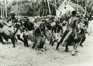 Dancers of the pilou-pilou dance in Baco