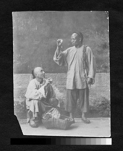 Buying eggs, Sichuan, China, ca.1895