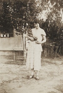 Miss R Banham & Baby Johnson, Nigeria, 1933