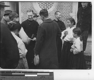 Fr. Weiss with Korean Christians at Fushun, China, 1936