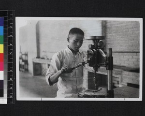 Student in workshop, Foshan, China, ca. 1940