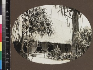 View of mission house, Beru, Kiribati, 1913-1914