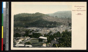 Panoramic view of a village, Atakpame, Togo, ca. 1930-1950