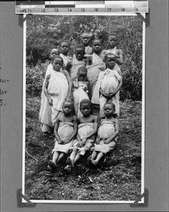 Group portrait of freed slave children, Rungwe, Tanzania, ca. 1895