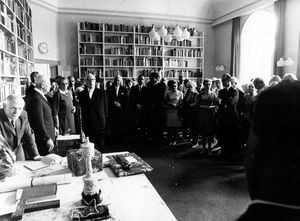 Meeting at the Danish Missionary Society in 1971 in Hellerup. The photo shows include tv. secre