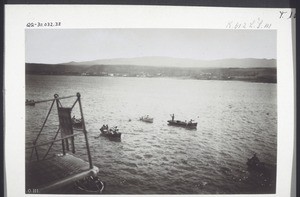 In der Nähe von Las Palmas. Schiffsteg; Boote; Festland