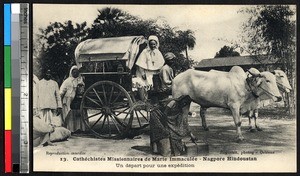 Missionaries preparing for a journey, Napur, India, ca.1920-1940