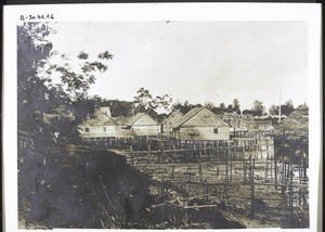 Eingeborenen-Häuser in Sandakan, Borneo