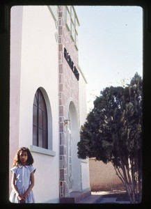 Girl in front of Iglesia de Cristo