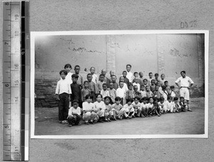 Sunday School project of Harwood Bible Training School, Fenyang, Shanxi, China, ca.1936-37