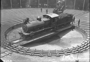 Locomotive on a turntable, Pretoria, South Africa, ca. 1896-1911