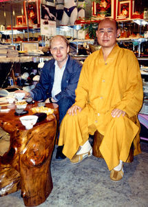 Taiwan Lutheran Church/TLC. DMS Missionary, Rev. Jens Dammeyer in dialogue with a Buddhist monk