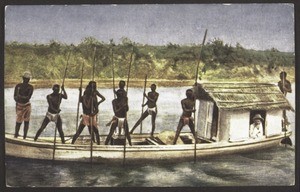 Houseboat on Zambesi. The journey from England to Nyasaland occupies four weeks by sea