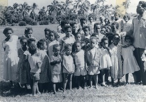 Pupils of the school of Wakone with their native teacher