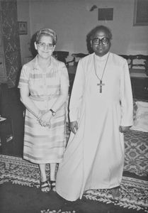 Missionary Hazel Platts together with Chief of the Cathedral Relief Service/CRS, Bishop D. C. G