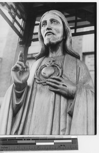 Statue of the Sacred Heart in Fushun, China, 1940