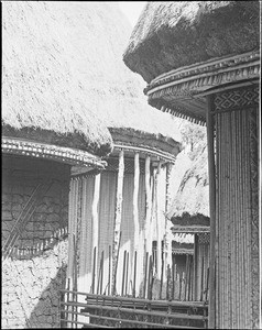 Large huts of Bamileke chieftainship, in Balengsap