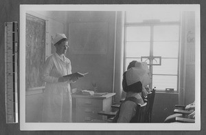 Nurse instructing class, Jinan, Shandong, China, 1941