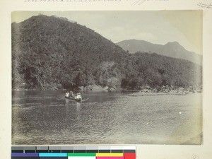 Canoe (lakana) on the river Mangoro, Andakana, Madagascar, ca.1896