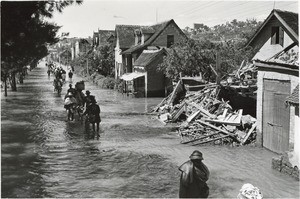 Flooded street, in Antananarivo, Madagascar