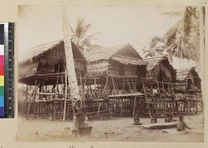 View of village, Manumanu, Papua New Guinea, ca. 1890