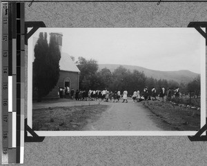 The seminarists are going into the church, Mvenyane, South Africa East, 1933