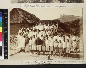 Group portrait of Malagasy Christians, Imanohilaly, Madagascar, ca. 1890