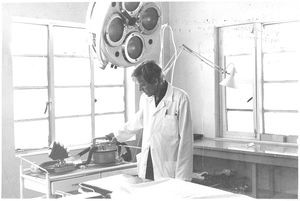 ELCT, Karagwe Diocese, Tanzania. Medical Missionary Dr Børge Buch at the operating room of Nyak