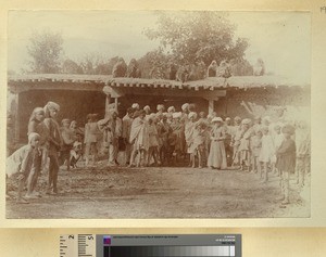 Village crowd, Punjab, India, Ca.1900