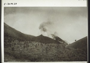 Crater of the Cameroon mountain eruption on April 26, 1909