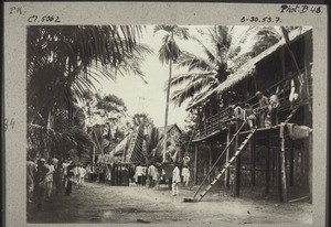 Funeral. The place for the sacrifice with the festival house. Tumbang Dirong