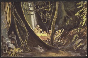 9. Europeans taking a rest in the middle of the forest