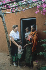 Bushangaro, Karagwe Diocese, Tanzania. The DMS Missionary and Parish Assistant, Gudrun Vest, on