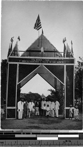 Arch erected by the College of San Jacinto, Tuguegarao, Philippines, ca. 1920-1940